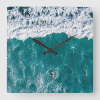 Horloge Carrée Ocean Wave Acrylic Wall Clock