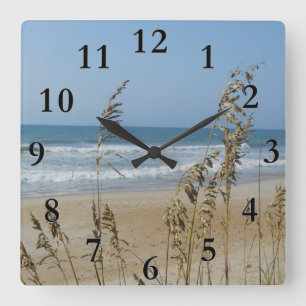 Horloge Carrée Ocean Waves Sand Dune Sea Oats Landscape