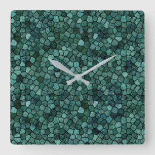 Horloge Carrée Oceanic Mosaic Crust Texture Abstract Pattern