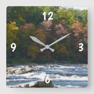 Horloge Carrée Ohiopyle River Rapids à l'automne Pennsylvanie Aut