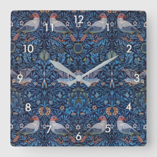 Horloge Carrée Oiseaux, William Morris