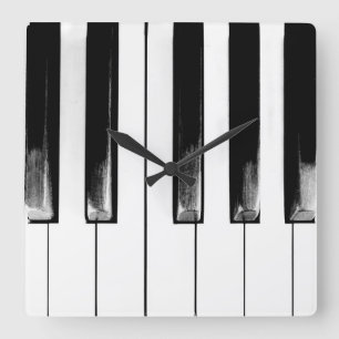 Horloge Carrée Old Piano Keys Cool Amusement
