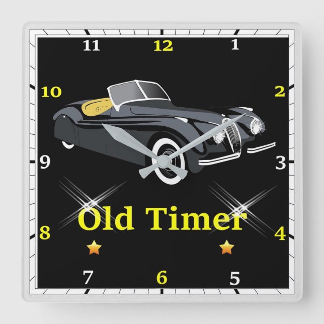 Horloge Carrée Old Timer Jaguar Wall Clock (Recto)