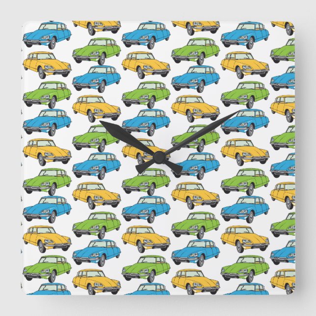 Horloge Carrée Oldtimer Citroen DS 19 Trio (Recto)