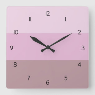 Horloge Carrée Ombre à rayures violettes roses