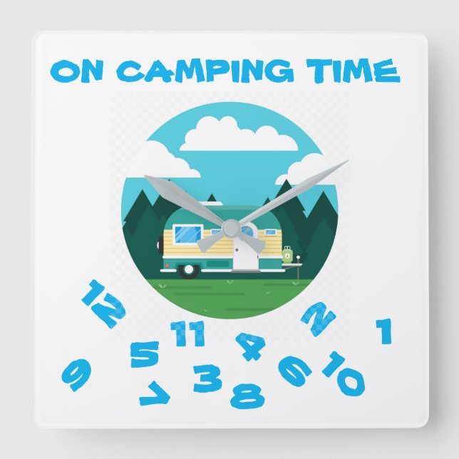 HORLOGE CARRÉE ON **CAMPING TIME*** (Recto)