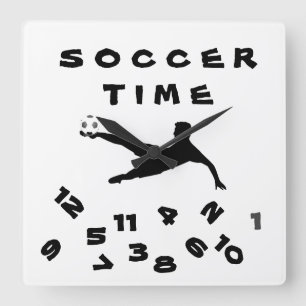 HORLOGE CARRÉE "ON ***SOCCER TIME*** WITH THIS FUN CLOCK
