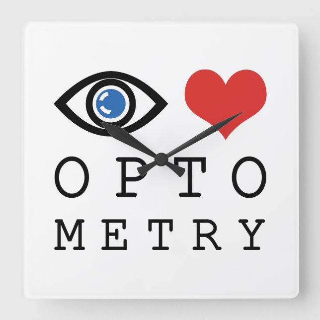 Horloge Carrée Optométrie du coeur - Optométriste Organigramme (Recto)