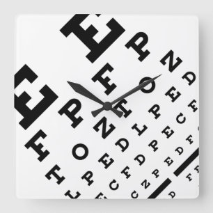 Horloge Carrée Optometrist Eyechart Clock