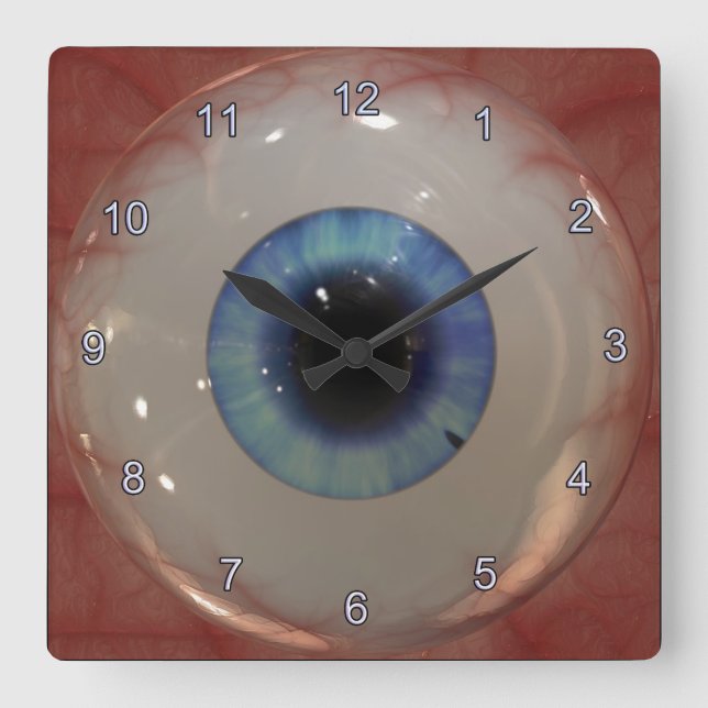 Horloge Carrée Optométriste Eye Doctor Spooky Fun Blue Eye Clock (Recto)