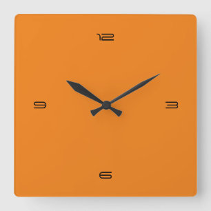 Horloge Carrée Orange 