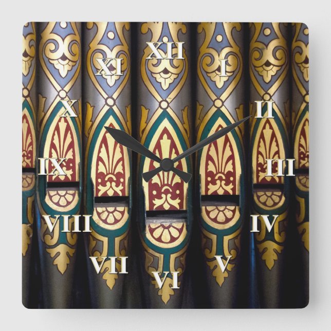 Horloge Carrée Orgue - chiffres romains (Recto)