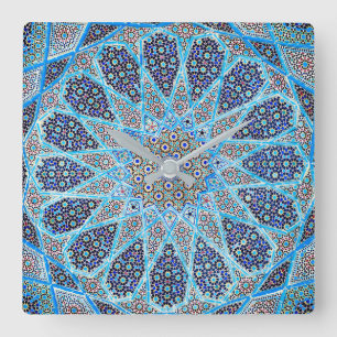 Horloge Carrée Orientation bleue