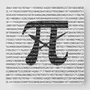 Horloge Carrée Original black number pi day mathematical symbol