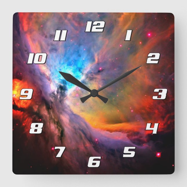 Horloge Carrée Orion Nebula Space Galaxy contraste élevé Numéros (Recto)