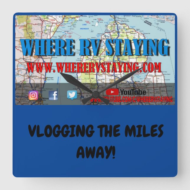 Horloge Carrée Où L'Horloge RV Reste (Recto)