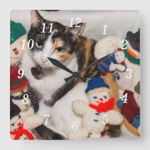Horloge Carrée Où Se Trouve L'Horloge Du Mur Du Chat