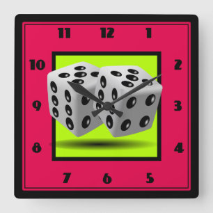 Horloge Carrée Pair of Dice
