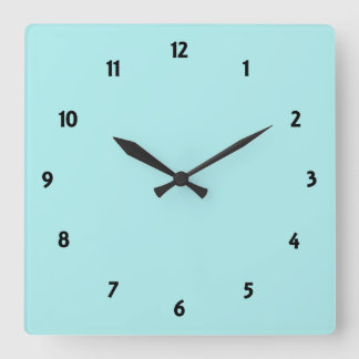 Horloge Carrée Pale Turquoise
