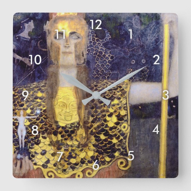 Horloge Carrée Pallas Athena, Gustav Klimt (Recto)