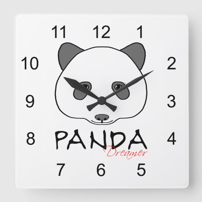 Horloge Carrée Panda Dreamer (Recto)