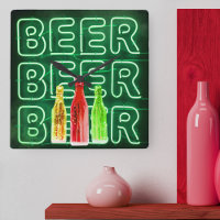 Panneau de bières LED néon vert émeraude
