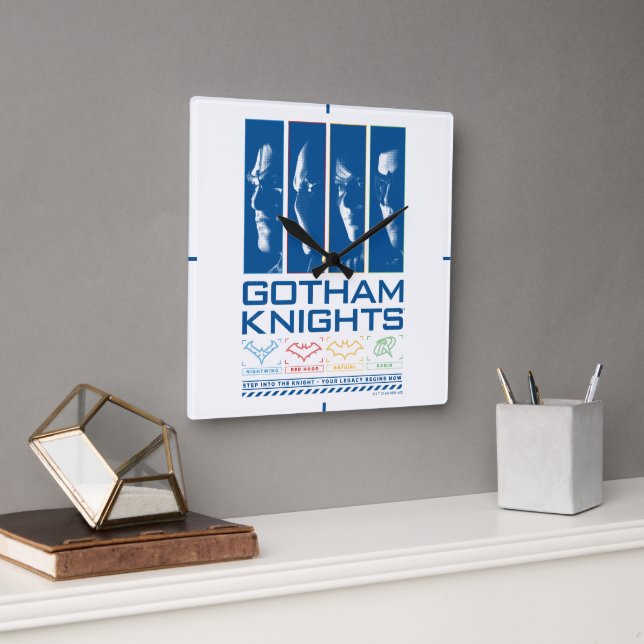 Horloge Carrée Panneaux de visage Gotham Knights (Bureau)