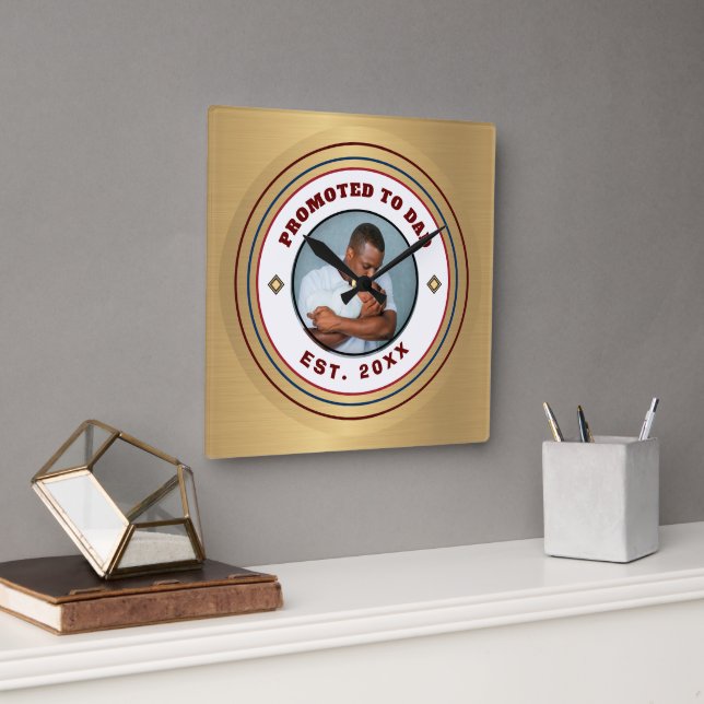 Horloge Carrée Papa Papa Papa Papa Père Pappy Famille Personnalis (Bureau)
