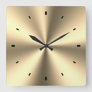 Horloge Carrée Papier métallique brillant en acier inoxydable