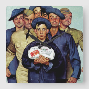 Horloge Carrée Paquet de Willie Gillis de maison