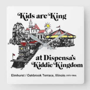 Horloge Carrée Parc d'attractions Dispensa's Kiddie Kingdom, Oakb