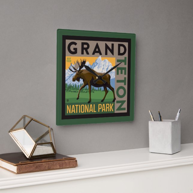 Horloge Carrée Parc national de Grand Teton Moose (Bureau)