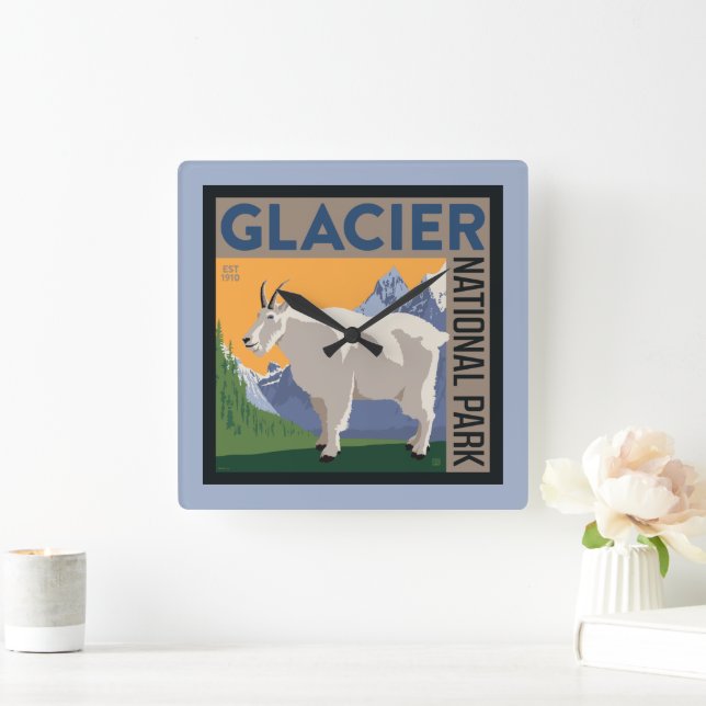 Horloge Carrée Parc national du Glacier | Chèvre (Maison)