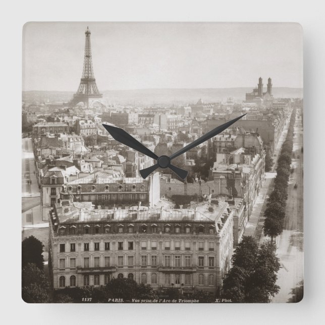Horloge Carrée Paris : Aerial View, 1900 (Recto)