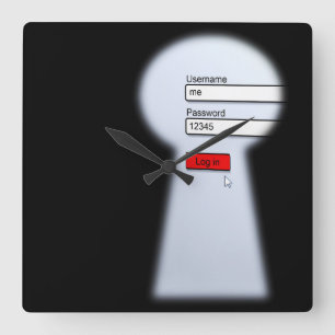 Horloge Carrée Password Security