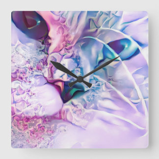 Horloge Carrée Pastel Cat Dreamscape