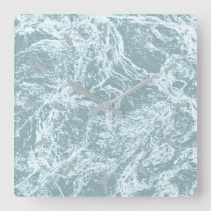 Horloge Carrée Pastel Light Turquoise Abstrait