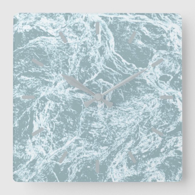 Horloge Carrée Pastel Light Turquoise Abstrait (Recto)