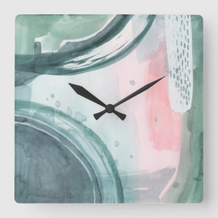 Horloge Carrée Pastel Scribe - Watercolor