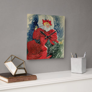 Horloge Carrée Pastilles Geraudel Art Nouveau vintage pour la tou