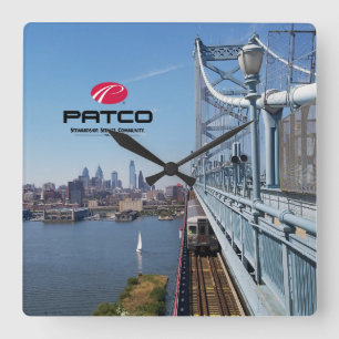 Horloge Carrée PATCO Philadelphia Skyline Wall Clock - Square