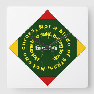 Horloge Carrée Patriotic Guyana Diamond Clock