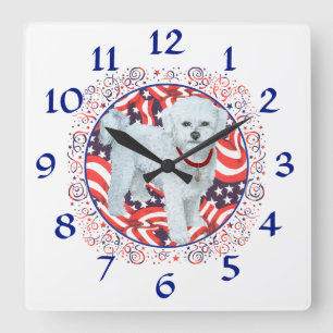 Horloge Carrée Patriotic Maltese Clock