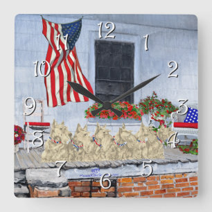 Horloge Carrée Patriotic Wheaten