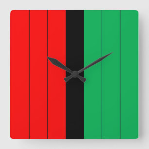 Horloge Carrée Patterns de Kwanzaa Colors
