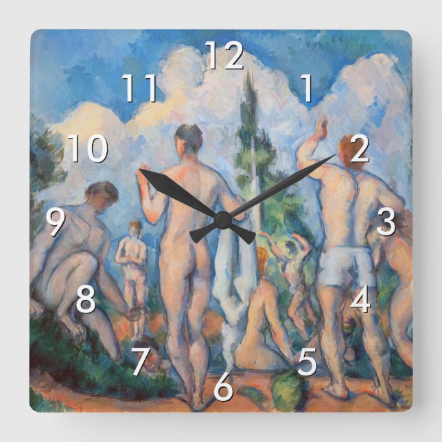 Horloge Carrée Paul Cezanne - Bathers (Recto)