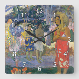 Horloge Carrée Paul Gauguin - Hail Mary / Ia Orana Maria
