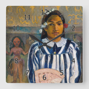 Horloge Carrée Paul Gauguin - Les ancêtres de Tehamana