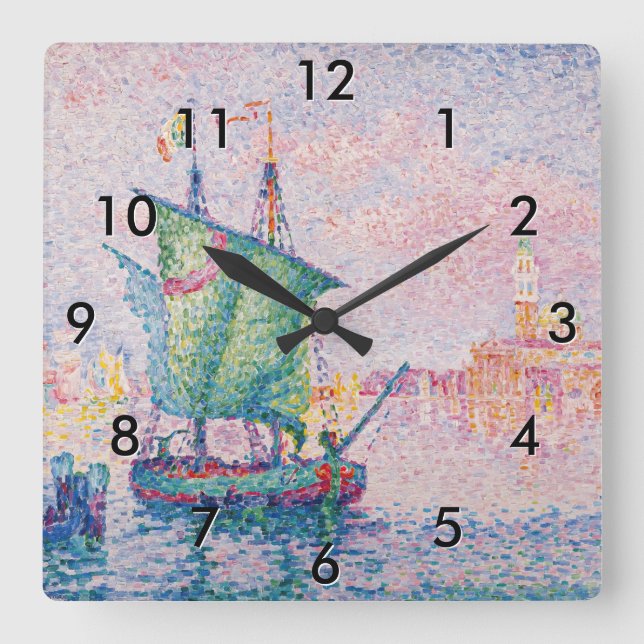 Horloge Carrée Paul Signac - Venise, Le Nuage Rose (Recto)