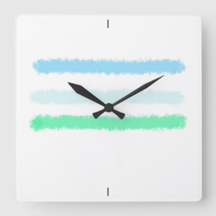 Horloge Carrée Paysage Abstrait.